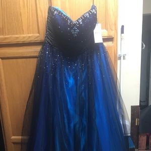 Floor length strapless dress